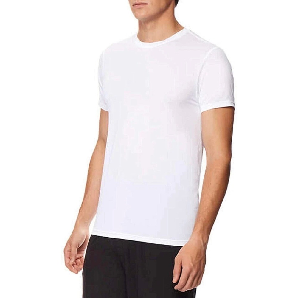 NEW 32 Degrees Cool Mens 3PK Short Sleeve Crew Neck T-Shirt White •L• Athleisure